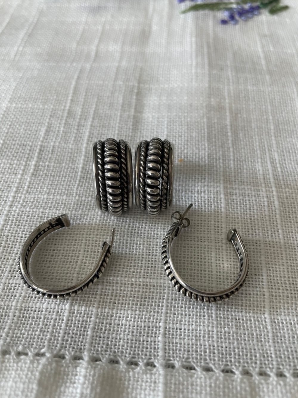 Lot of 2 pair sterling earrings